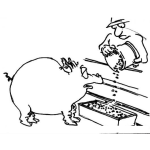 Dibujo para colorear Algarrobas Dibujo De Cerdo Comiendo Algarrobas Para Pintar Y Colorear Comida De Coche Marrano Cochinito Chancho Puerco Puerquito Chanchito Cerdito