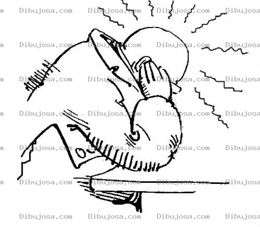 Dibujo para colorear Dolor De Oidos Dibujo De Un Hombre Con Otitis Pacediendo Dolor En Su Oreja Para Pintar Y Colorear Dolor De Orejas