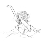 Dibujo para colorear Mujer Despertando Dibujo De Un Despertar Para Pintar Y Colorear Mujer Levantandose De La Cama Y Empezando El Dia