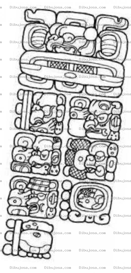 Dibujo para colorear 13baktun13baktun Dibujo Del Calendario Maya En Una Estela Que Indica El Fin Del Mundo Para Pintar Y Colorear El 13bactun Bactunbactun