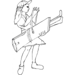 Dibujo para colorear Colorear mujer con palos de golf