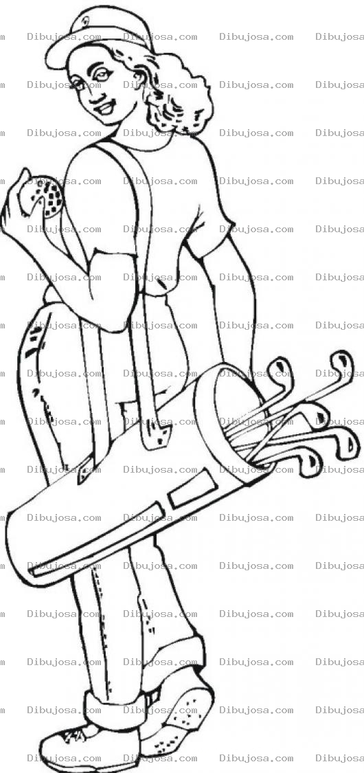 Dibujo para colorear Colorear mujer golfista