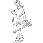 Dibujo para colorear Colorear mujer golfista