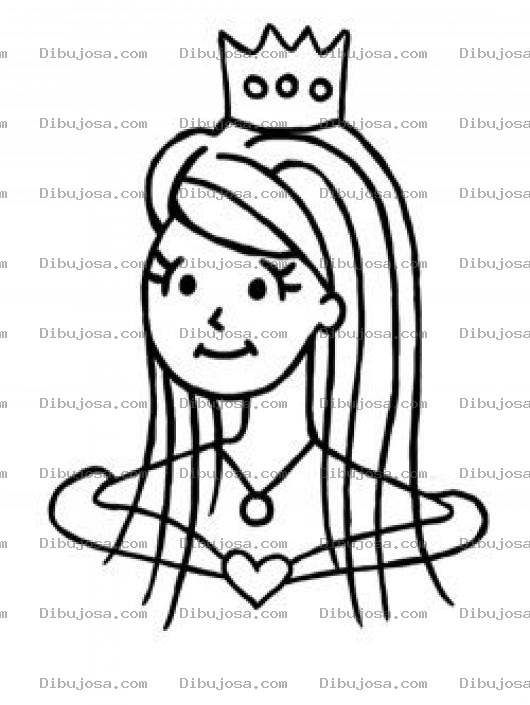Dibujo para colorear Princesita Con Corona Para Pintar Y Colorear