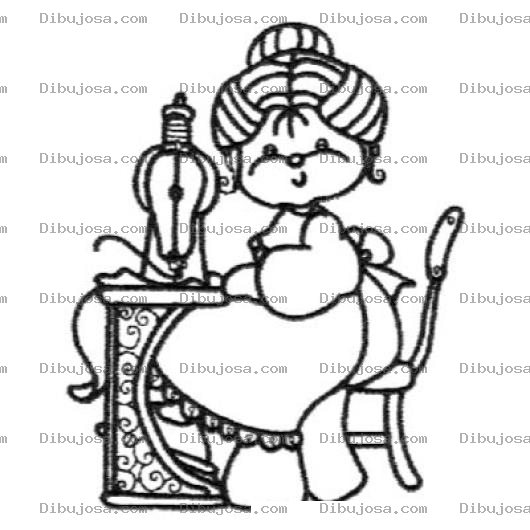 Dibujo para colorear Dibujo De Una Abuelita Costurera Para Pintar Y Colorear Abuela Con Maquina De Coser