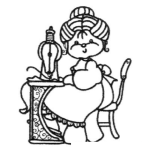 Dibujo para colorear Dibujo De Una Abuelita Costurera Para Pintar Y Colorear Abuela Con Maquina De Coser