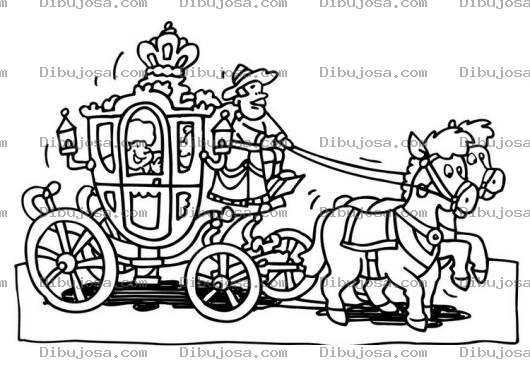 Dibujo para colorear Carruaje De Reina Para Pintar Y Colorear El Carruaje Real De Una Reyna