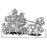 Dibujo para colorear Carruaje De Reina Para Pintar Y Colorear El Carruaje Real De Una Reyna