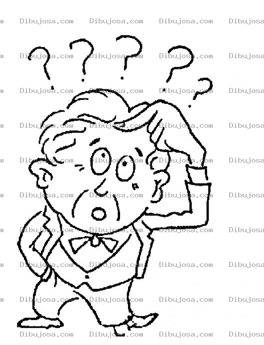 Dibujo para colorear Lleno De Dudas Para Pintar Y Colorear Hombre Dudoso Y Hesitante