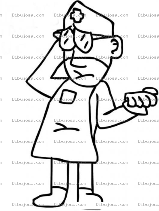 Dibujo para colorear Enefermero Preocupado Para Colorear