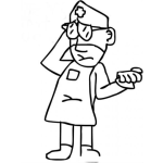Dibujo para colorear Enefermero Preocupado Para Colorear