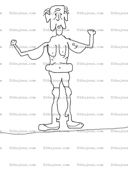 Dibujo para colorear Dibujo De Exfisiculturista Para Pintar Y Colorear Viejito Exfisicoculturista  Viejo Acabado Con Musculatura Flacida Y Musculos Aguados