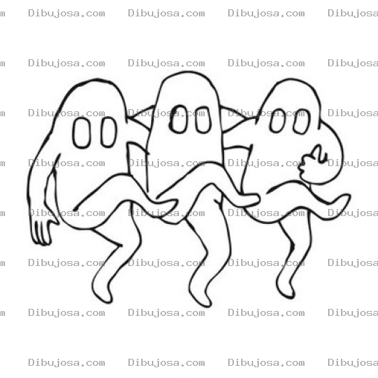 Dibujo para colorear Fantasmas Bailando El Can Can Para Pintar Y Colorear Fantasmas Del Molino Rojo