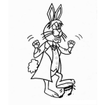 Dibujo para colorear Dibujo Del Doctor Muelitas Enojado Y Cayando La Musica Con Su Pata Para Pintar Y Colorear Conejo Enojado