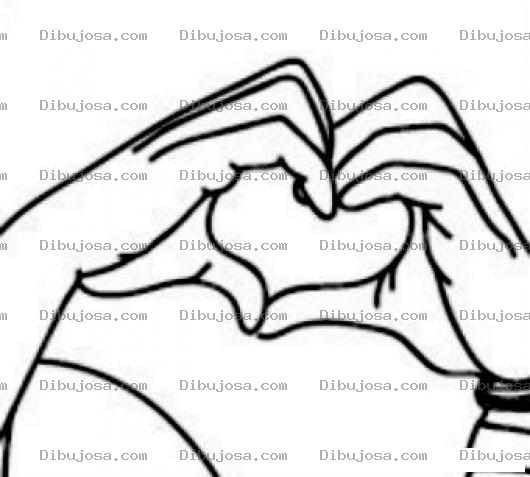 Dibujo para colorear Dibujo De Manos Formando Un Corazon Para Pintar Y Colorear Signo De Corazon Con Manos