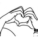 Dibujo para colorear Dibujo De Manos Formando Un Corazon Para Pintar Y Colorear Signo De Corazon Con Manos