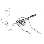 Dibujo para colorear Dibujo De Mano Dibujando Un Garabato Para Pintar Y Colorear Dibujo A Mano Alzada