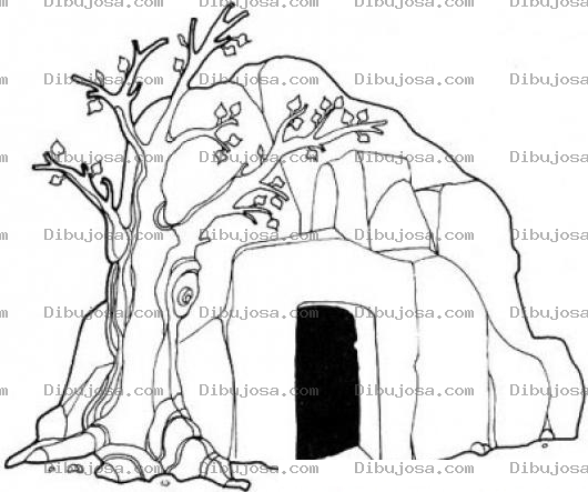 Dibujo para colorear Dibujo De Una Cueva Para Pintar Y Colorear