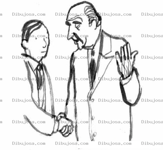 Dibujo para colorear Empleado Dando La Mano A Su Jefe Para Pintar Y Colorear Empleado Y Empleador
