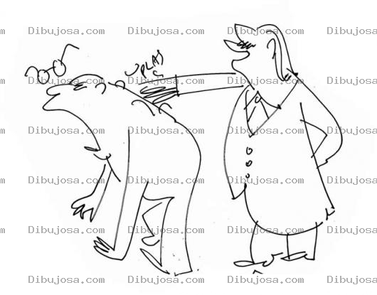 Dibujo para colorear Colorear Susto Dibujo De Un Hombre Asustado Por La Espalda Para Pintar Golpe Seco En La Espalda