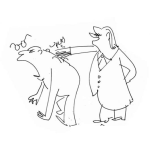 Dibujo para colorear Colorear Susto Dibujo De Un Hombre Asustado Por La Espalda Para Pintar Golpe Seco En La Espalda