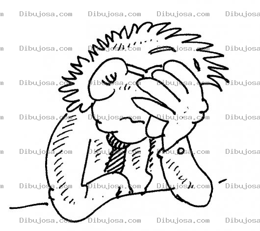 Dibujo para colorear Que Verguenza Dibujo De Un Hombre Tapandose La Cara De Verguenza Y Decepsionado Para Pintar Y Colorear Papa Avergonzado