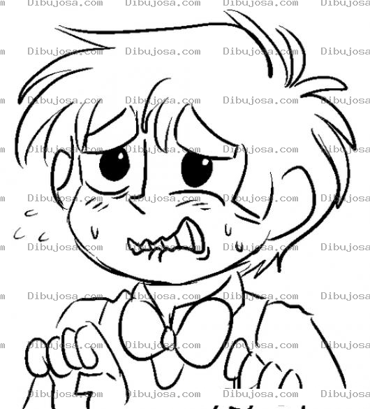 Dibujo para colorear Cara De Cagado Para Pintar Y Colorear Hombre Nervioso Preocupado Aguitado Y Ahuevado Para Pintar Y Colorear