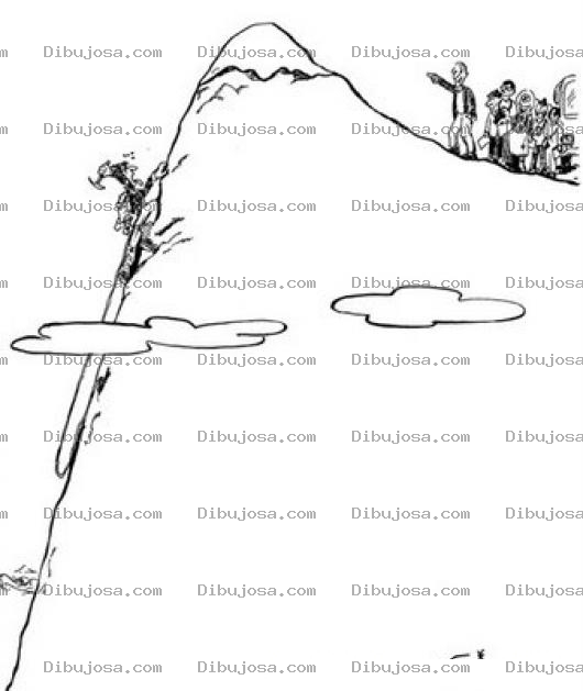 Dibujo para colorear Escalador De Montanas Para Pintar Y Colorear