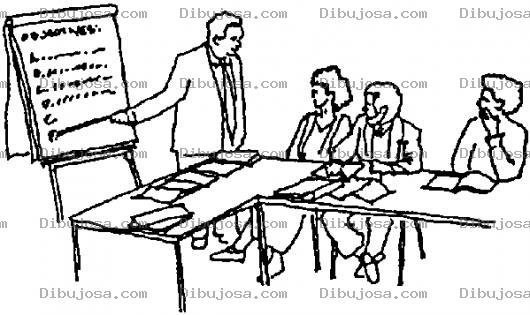 Dibujo para colorear Dibujo De Gerente De Ventas Capacitando A Vendedores Para Colorear