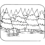 Dibujo para colorear Colorear Bosque de Pinos