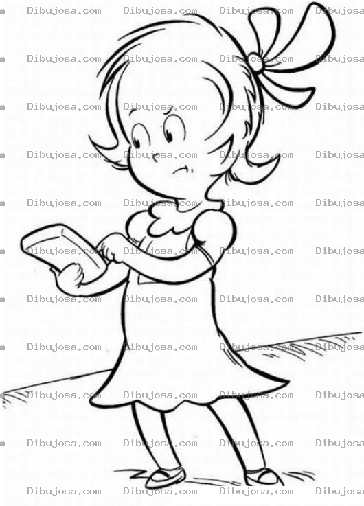 Dibujo para colorear Nina Con Iphone Para Pintar Y Colorear