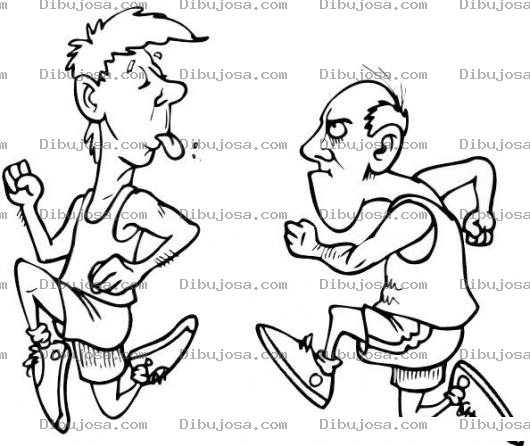 Dibujo para colorear Joven Corriendo Mas Rapido Que Un Viejito Para Pintar Y Colorear