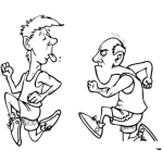 Dibujo para colorear Joven Corriendo Mas Rapido Que Un Viejito Para Pintar Y Colorear