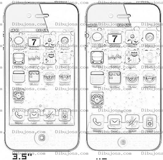Dibujo para colorear Diferencia Del Iphone 4 Y El Iphone 5 Para Pintar Y Colorear