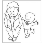Dibujo para colorear Colorear Hermano Mayor Con Su Hermanito