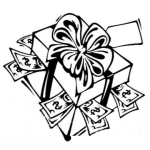 Dibujo para colorear El Regalo Perfecto Dibujo De Un Regalo Ideal Para Hombre E Ideal Para Mujer De Todas Las Edades Para Pintar Y Colorear Regalo De Dinero
