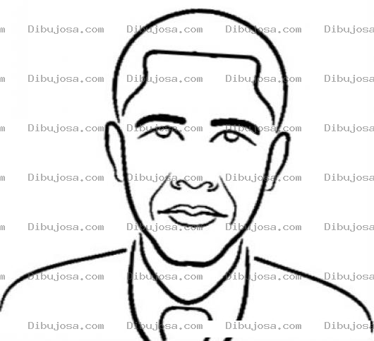 Dibujo para colorear Barackobama Dibujo Del Presidente De Los Estados Unidos De Norte America Barack Obama Para Pintar Y Colorear A Barc Obamaobama