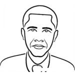 Dibujo para colorear Barackobama Dibujo Del Presidente De Los Estados Unidos De Norte America Barack Obama Para Pintar Y Colorear A Barc Obamaobama