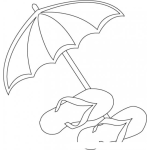 Dibujo para colorear Implementos De Playa Dibujo De Sombrilla Y Sandalias Para Pintar Y Colorear Caites Llinas Y Paraguas