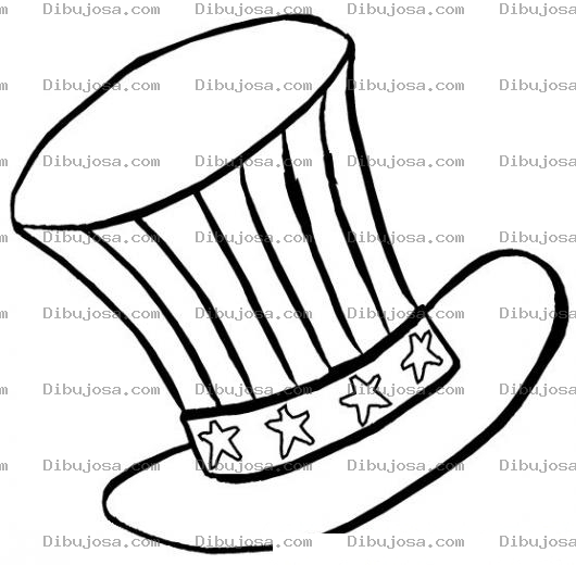 Dibujo para colorear Colorear Sobrero del Tio Sam