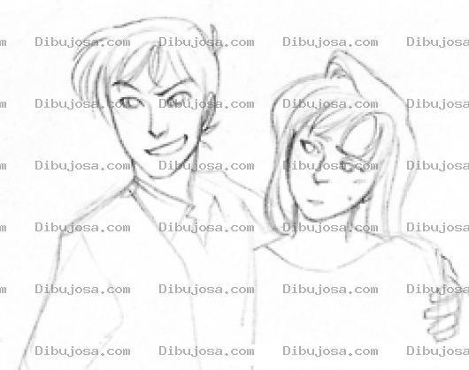 Dibujo para colorear Novio Malo Y Novia Inocente Para Pintar Y Colorear