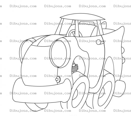 Dibujo para colorear Caricatura De Carro Para Pintar Y Colorear