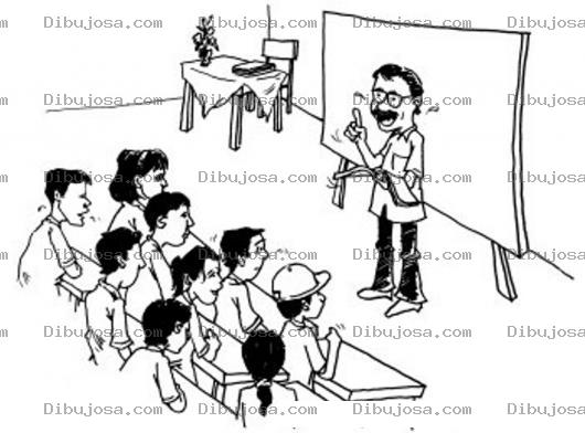 Dibujo para colorear Profesor Nervioso Para Pintar Y Colorear