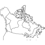 Dibujo para colorear Mapa De Alaska Y Canada Para Pintar Y Colorear