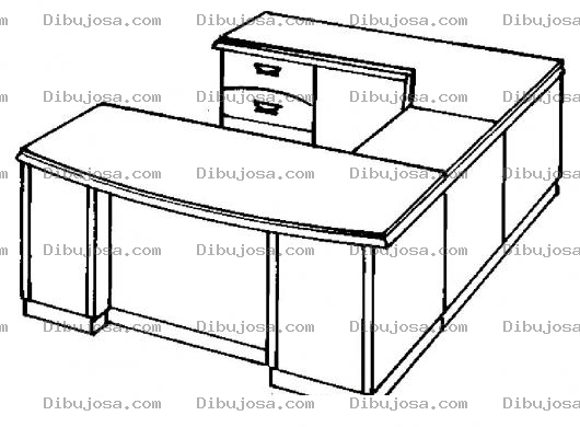 Dibujo para colorear Escritorio Ejecutivo En Forma De U Para Pintar Y Colorear