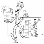 Dibujo para colorear Dia De Pago Dibujo De Jefe Pagando Planillas En Efectivo A Sus Empleados Para Pintar Y Colorear Quincena Feliz