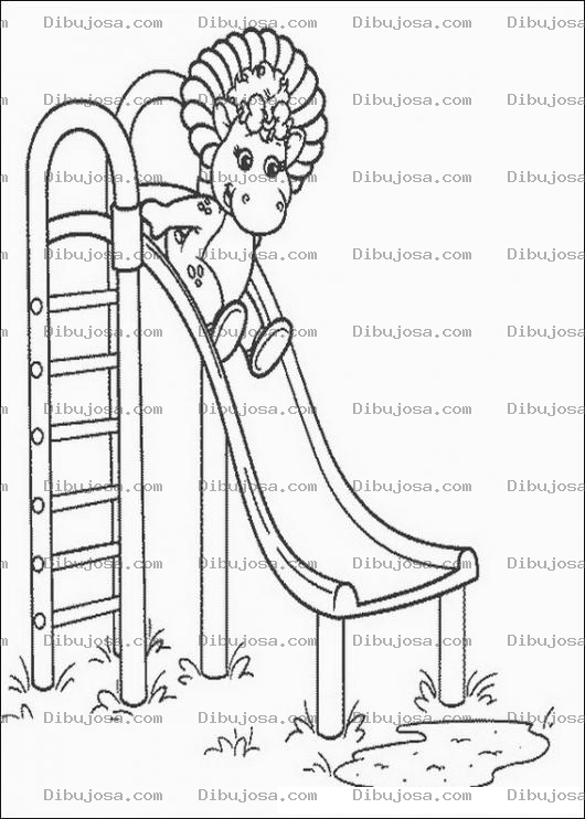 Dibujo para colorear El resbaladero de barney