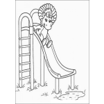 Dibujo para colorear El resbaladero de barney