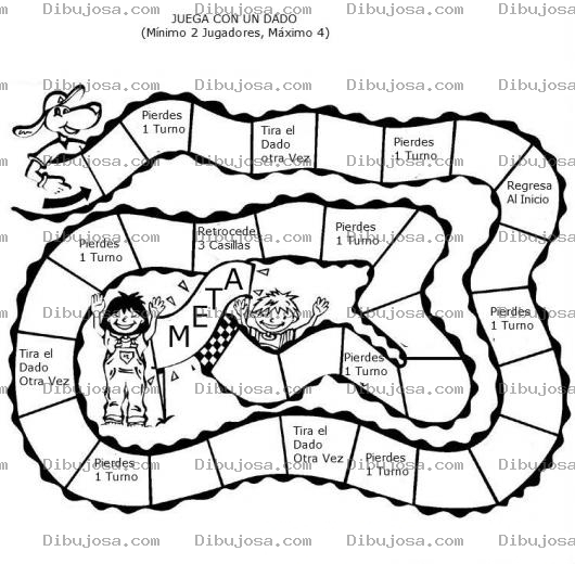Dibujo para colorear Escaleras Y Serpientes Dibujo De Un Juego Imprimible Para Jugar Con Un Dado Y 4 Fichas Escalerasyserpientes Para Imprimir Recortar Y Colorear