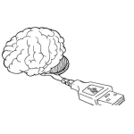 Dibujo para colorear Cerebrousb Dibujo De Memoria Usb Cerebro Con Cable De Usb Para Pintar Y Colorear Usbcerebro